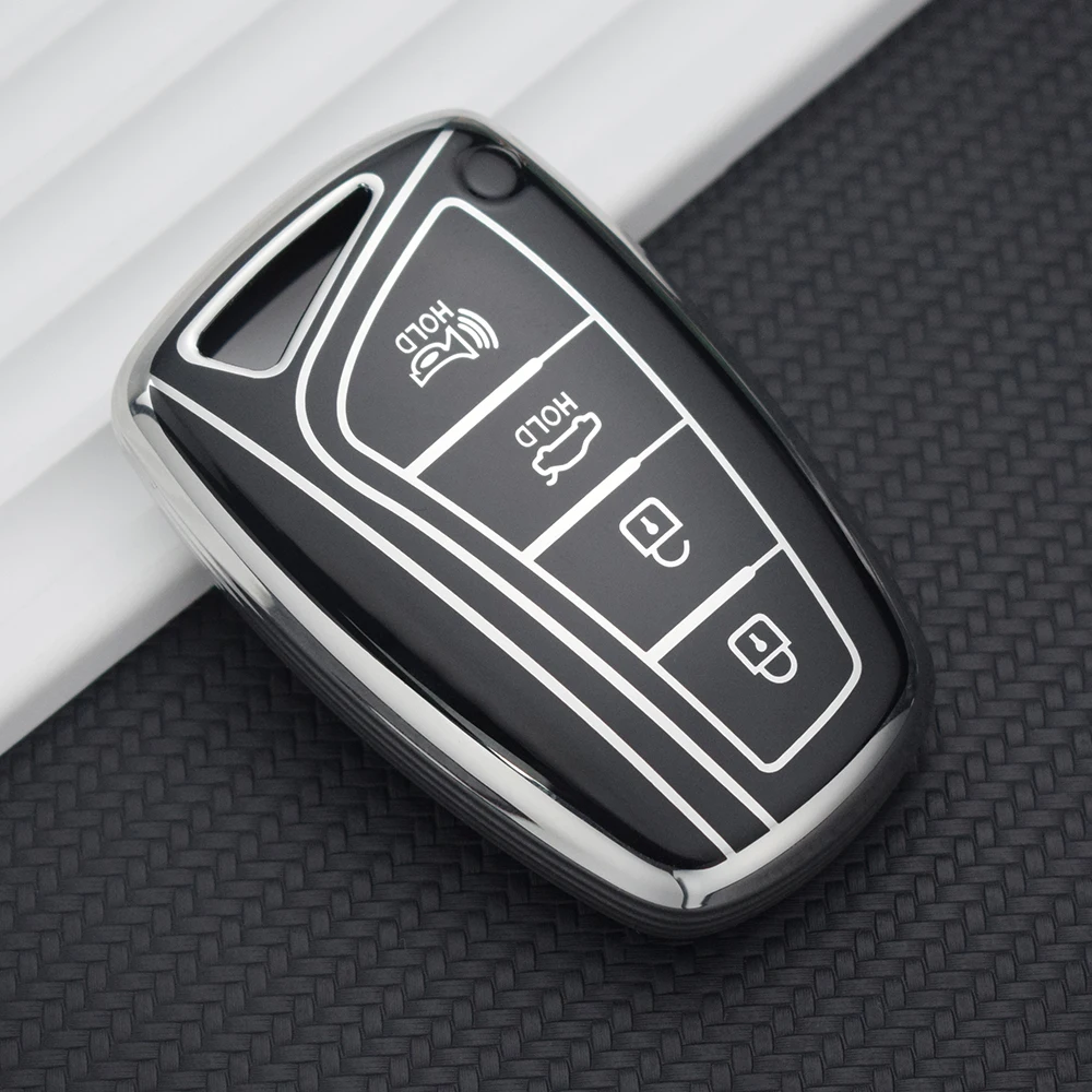 Car Key Case Shell 3 4 Buttons for Hyundai Santa Fe Sport Ix45 Equus Centennial Genesis G80 Grandeur Azera 2013-Cover Fob key case cover,key case,car key shell,flip key fob shell