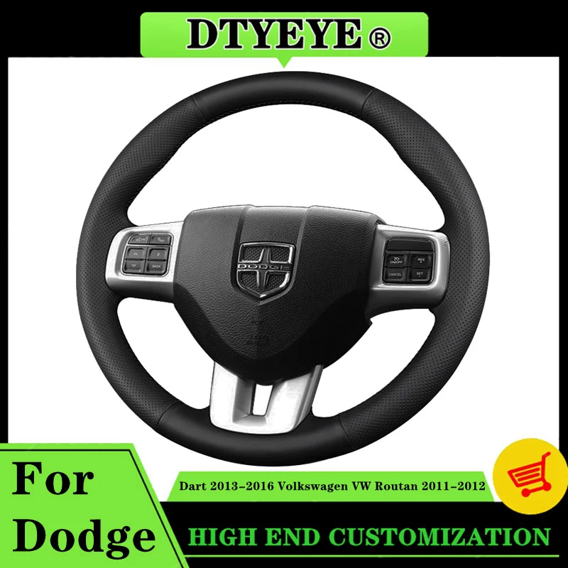 

Индивидуальная модель для Dodge чехол рулевого колеса автомобиля 2013-2016 Volkswagen VW Routan 2011-2012 оплетка рулевого колеса из натуральной кожи