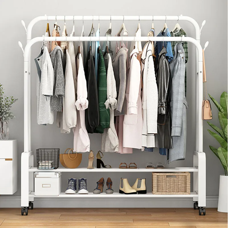 Standing Clothes Hanger Coat Rack Storage Wardrobe Cloth Drying Racks