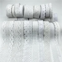 10mm-50mm 2yards White 100%Cotton Lace Ribbon For Apparel Sewing Fabric Trim Cotton Crocheted Lace Ribbon Handmade Accessories 2