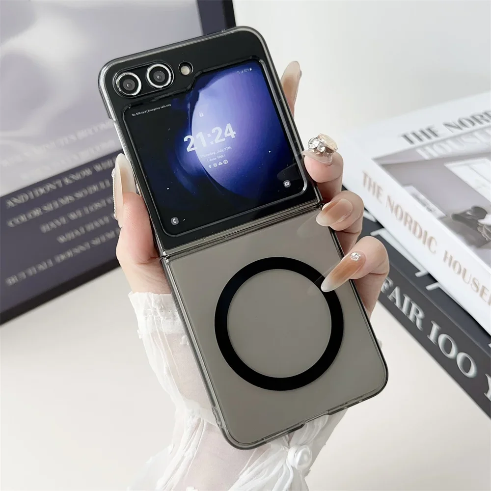 Slim Magnetic Transparent Case - Matte Acrylic Cover Compatible with Wireless Charging