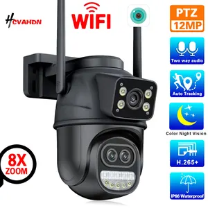 ICSEE 12MP 4K CCTV WiFi IP Camera 8X Zoom Dual Lens Security Protection PTZ Video Surveillance Camera Auto Tracking 8MP XMEYE