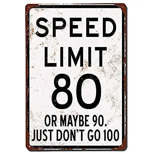 

Kalynvi Metal Deco Sign 8x12 inches Speed Limit 80 Novelty Sign Funny Aluminum Metal Signs