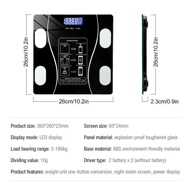 Smart Wireless Body Fat Scale 2