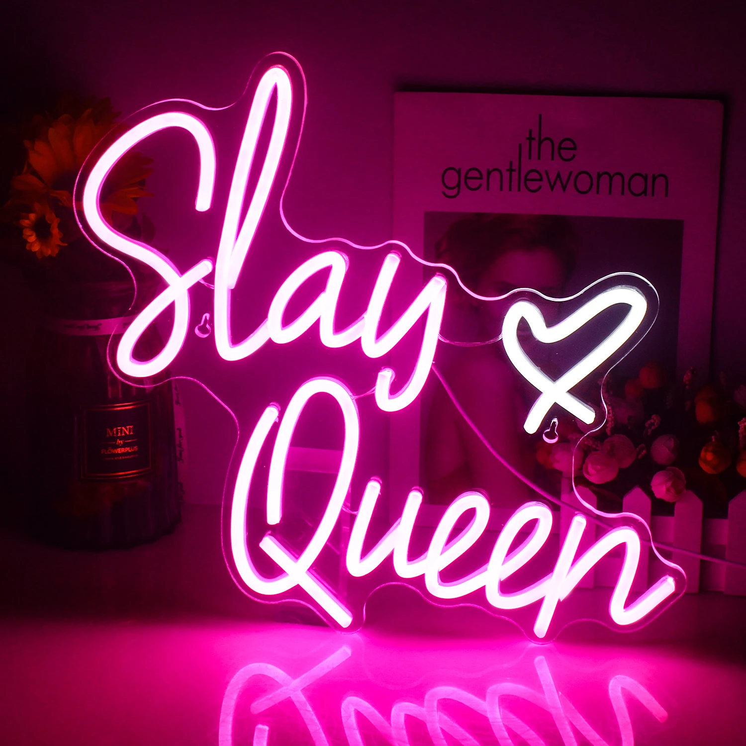 

Slay Queen Neon Sign Pink LED Room Decoration USB Handmade Wall Art Lamp For Party Bedroom Birthday Club Store Gamer Room Decor