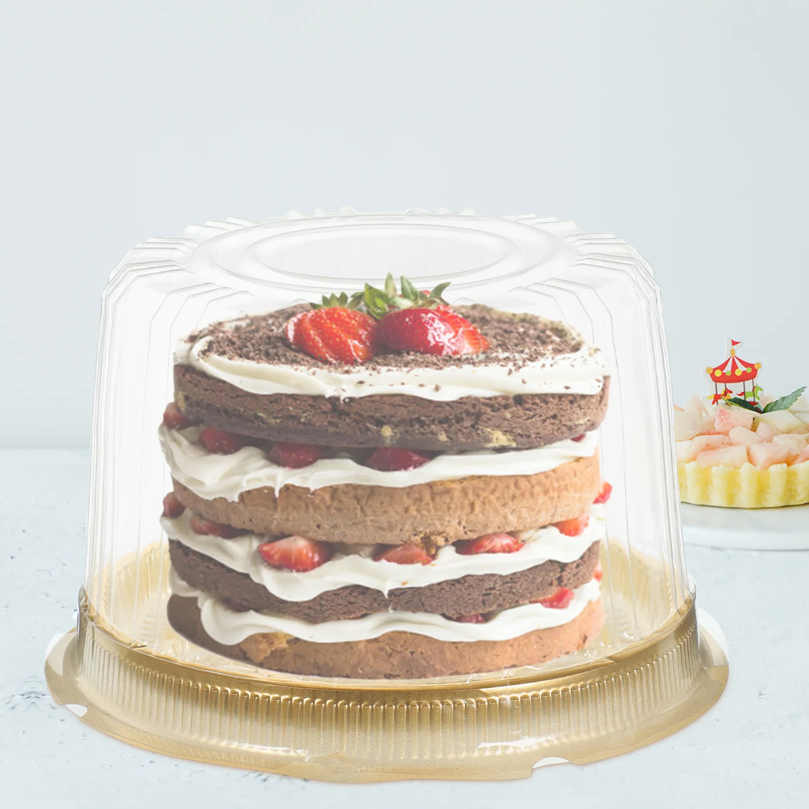 

Transparent Cake Box Plastic 8inch 6inch Cake Carrier Baked Cheese Storage Disposable Paper Cups Cheese Packaging Box