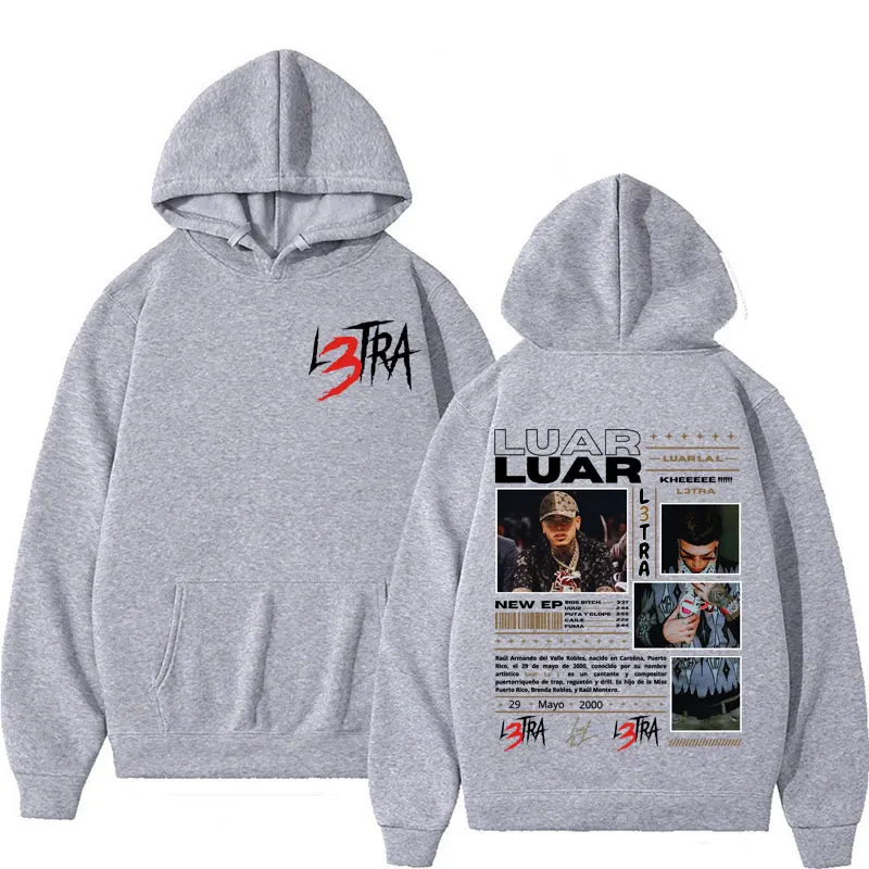Rapper Luar La L Music Album L3TRA Hoodie Men Women Harajuku Fashion High Quality Sweatshirt Man Casual Fleece Hooded Streetwear 4
