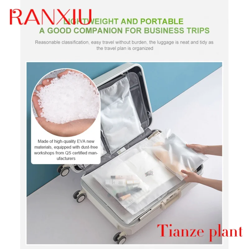 environmental protection recyclable waterproof transparent Pe frosted clothing zip-lock bag Pvc plastic zipper