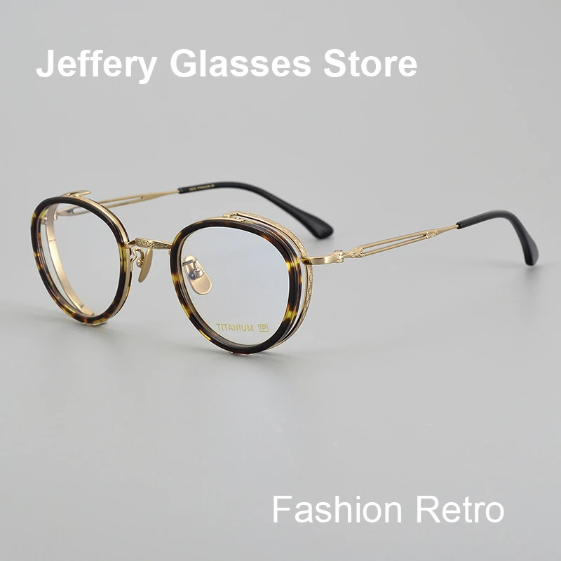 

Japanese Handmade Eyeglasses Classic Round Titanium Glasses Frame Men Retro Fashion Women Myopia Reading Gafas Spectacles