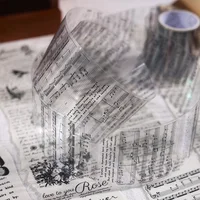 Yoofun 5x300cm Vintage English Writing Lyrics Letters Forest PET Tape Retro Style Scrapbooking Journal Masking Tape 2