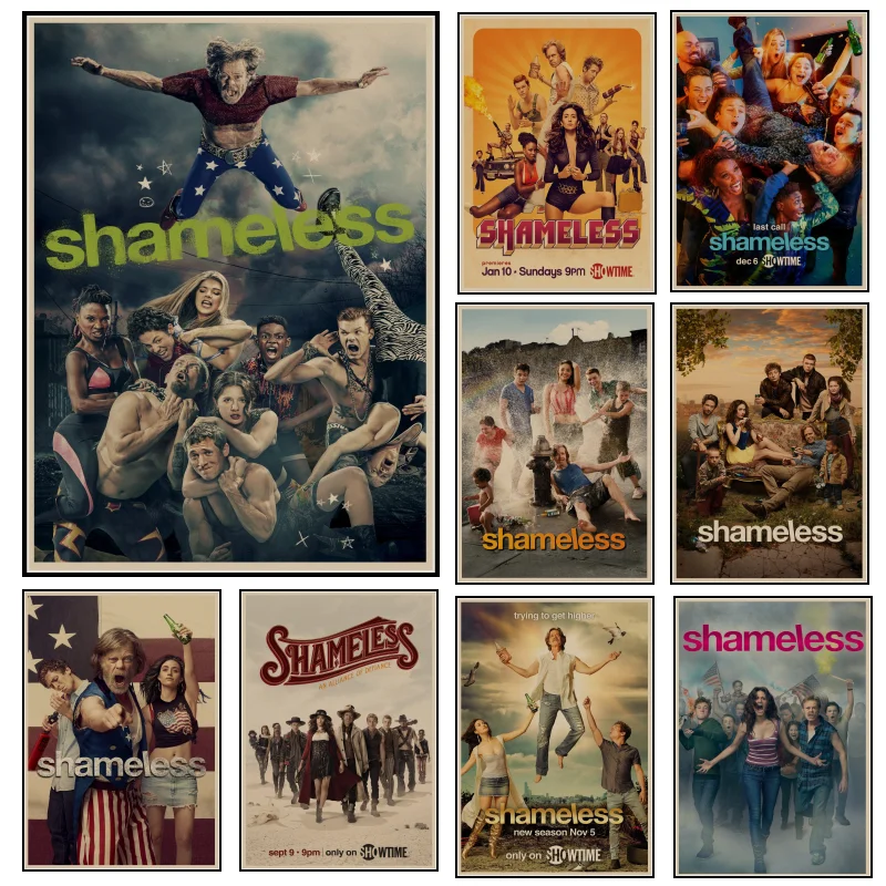 

Бесстыдный постер для ТВ-сериала, классического фильма, крафт-бумага, Постер для бара, кафе, гостиной, столовой, декоративные картины на стену