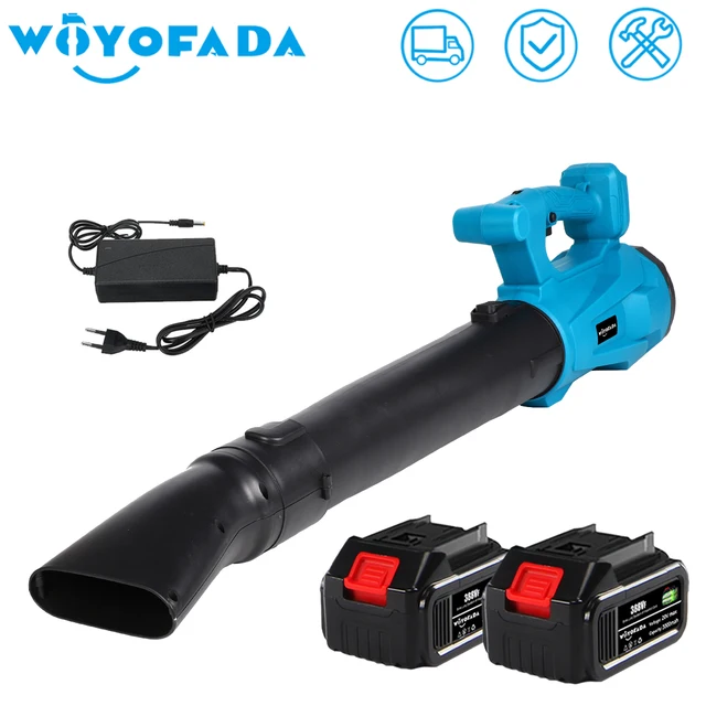 WOYOFADA Big Industry Cordless Air Blower Snow Blower Dust Leaf Collector Cleaning Sweeper Garden Tool For Makita 18V Battery