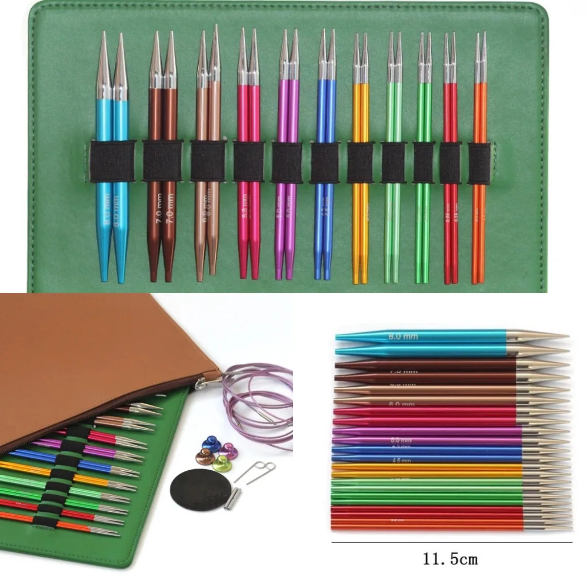 

2024 Circular Knitting Needles Set Interchangeable Crochet Needles Tube Stainless for Knitting Yarn Knitting Accessories Kit DIY