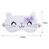 Cute Cat Soft Sleeping Eye Cover Mask Animal Plush Fabric Blindfold Relax Girls Lady For Home Traveling Eye Care 6