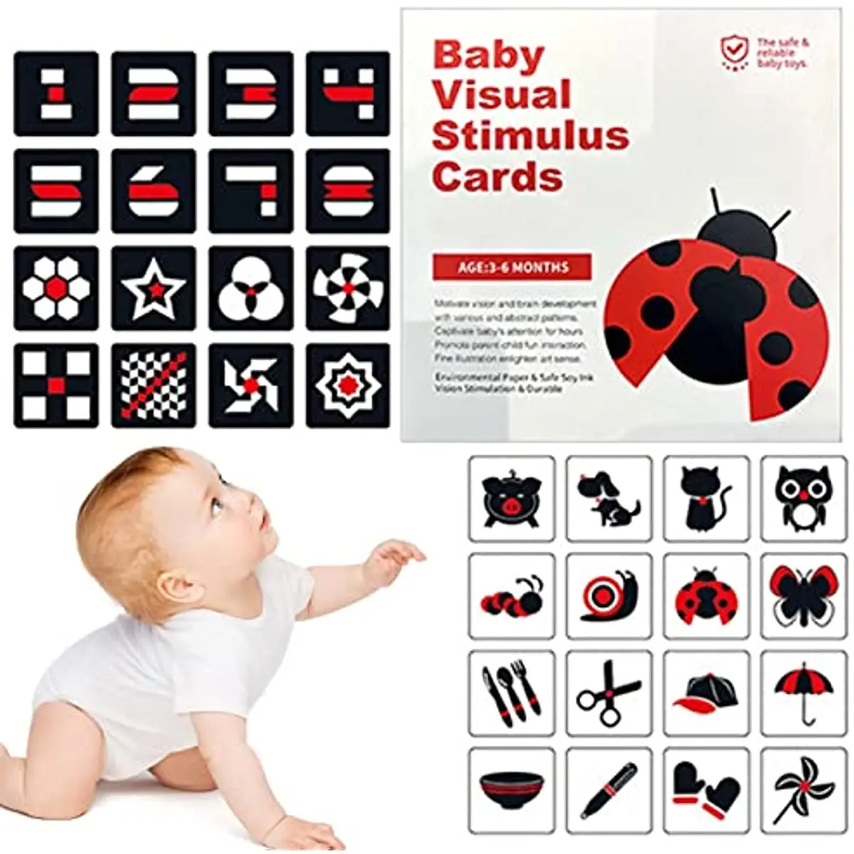 videnskabelig binde kom sammen Montessori Baby Visual Stimulation Card Black White Training Card Animal  Cards Early Educational Baby Cognition Cards - AliExpress