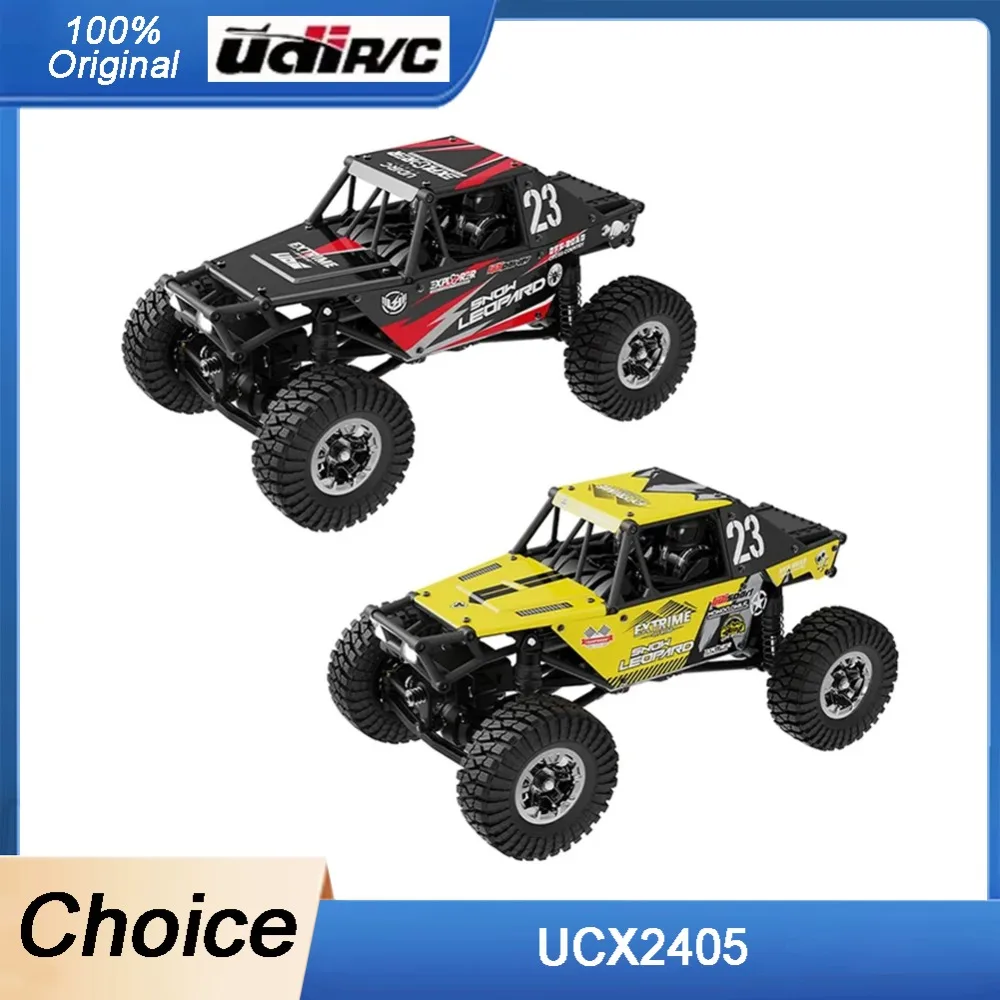 Voiture RC 1:24 4WD Tout-Terrain 2.4G Moteur Brushless Yellow Pro roulant sur un terrain accidenté