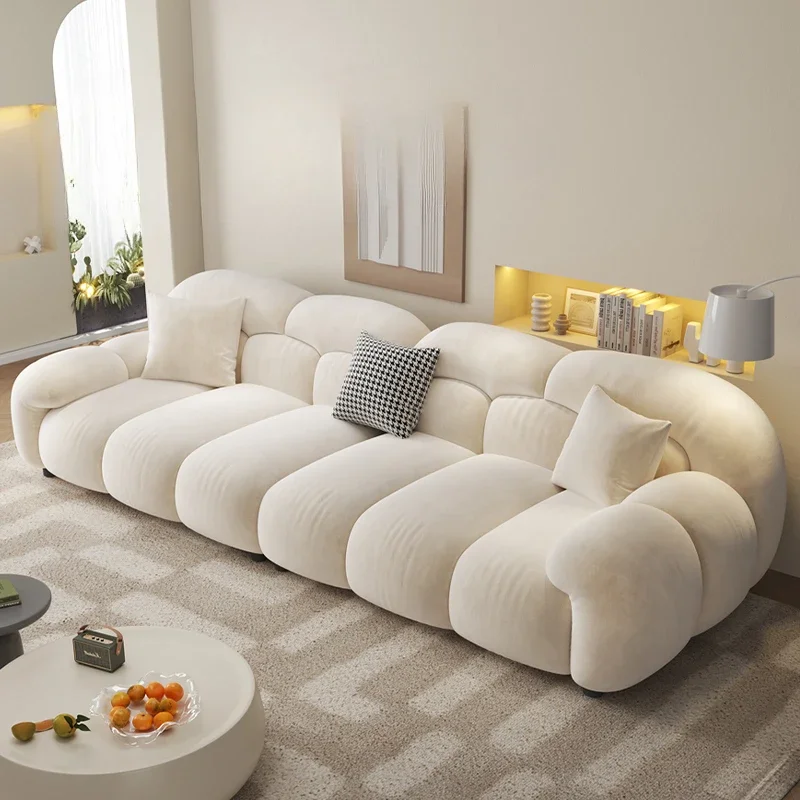 Fabric Minimalist Living Room Sofa Set 6 Seters Beige Sectional Designer Modern Sofas Couch Double Canape Salon Home Furniture