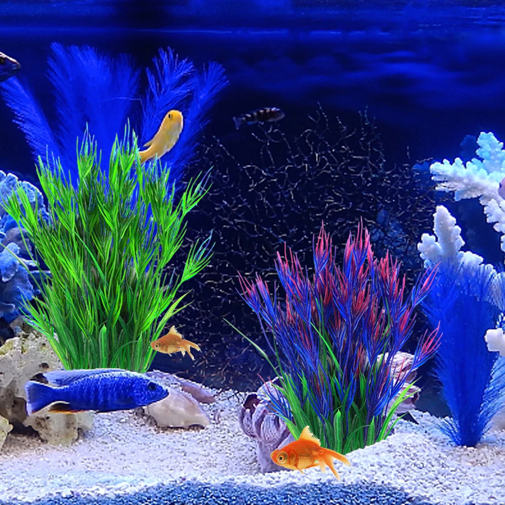 Artificial Aquarium Plants Decoration Fish Tank Water Plant Grass Ornament Plastic Underwater Aquatic Water Weeds Viewing Decor