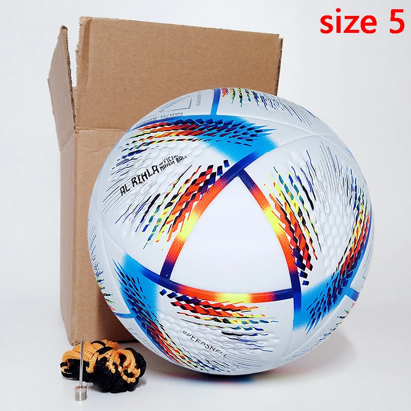 thumbnail image 1 of Balón de fútbol de alta calidad, de PU, sin costuras, tamaño 5, para entrenamiento de equipos de adultos, 1 of 5