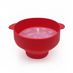 Collapsible Silicone Multifunctional Popcorn and Snack Bowl with Lid (Red)