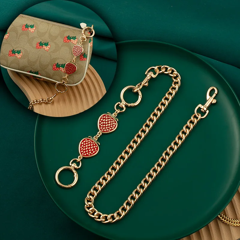 Bag Chain Strap for Coach LV Extender Hanging Strawberry Shape Chain