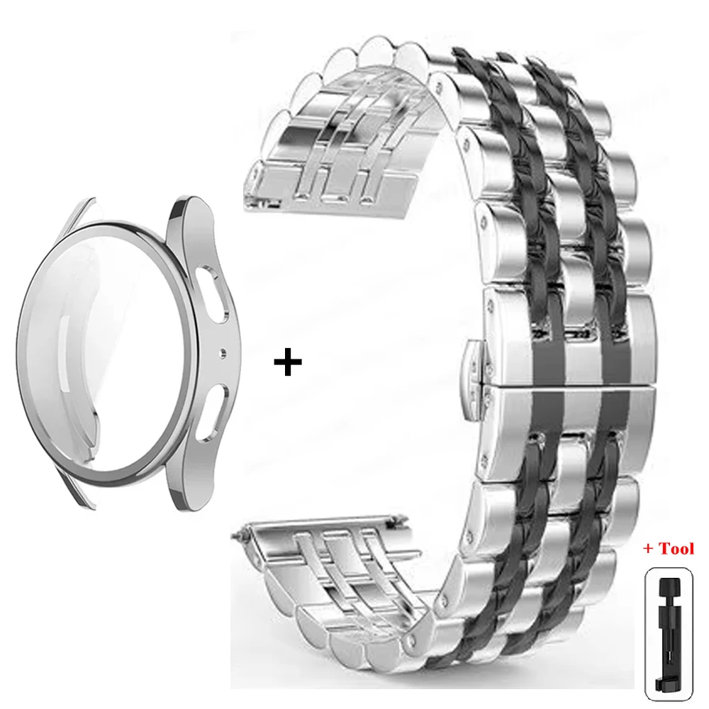 Stainless Steel Watch Strap with Soft TPU Protector Case
