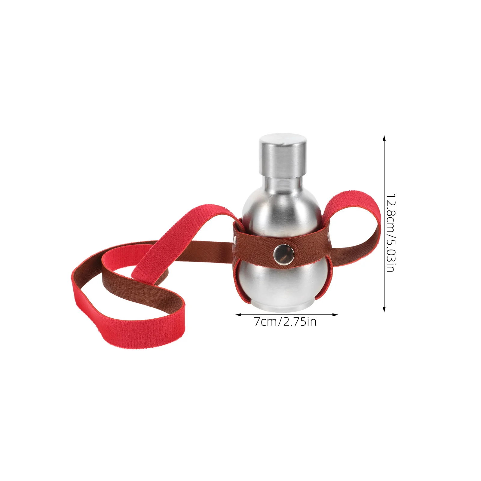Stainless Steel Gourd Kettle Water Bottle Waterbottle Drinking Canteen with Strap Seal Medieval Jug Pouch Pu Pot 4