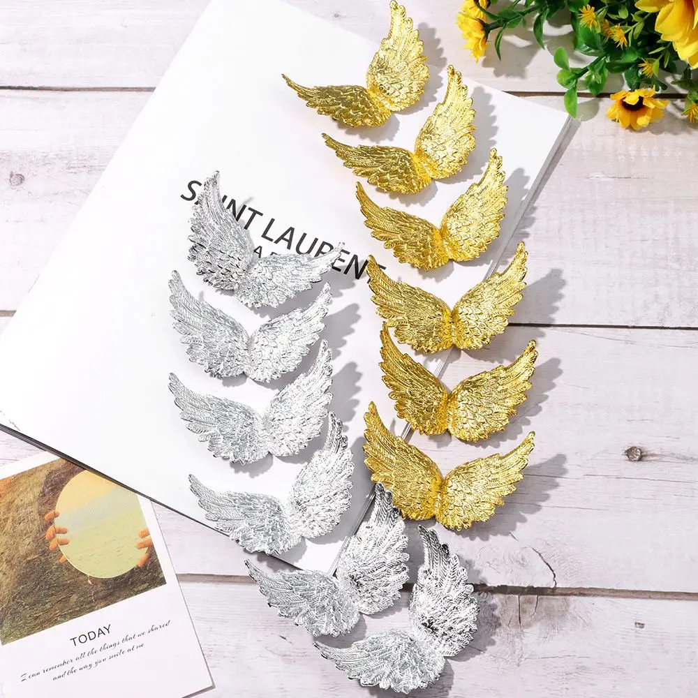 12Pcs Plastic Angel Wings Cake Decoration Christmas Tree Ornaments Happy Birthday Feathers Party Wings Costume DIY Crafts