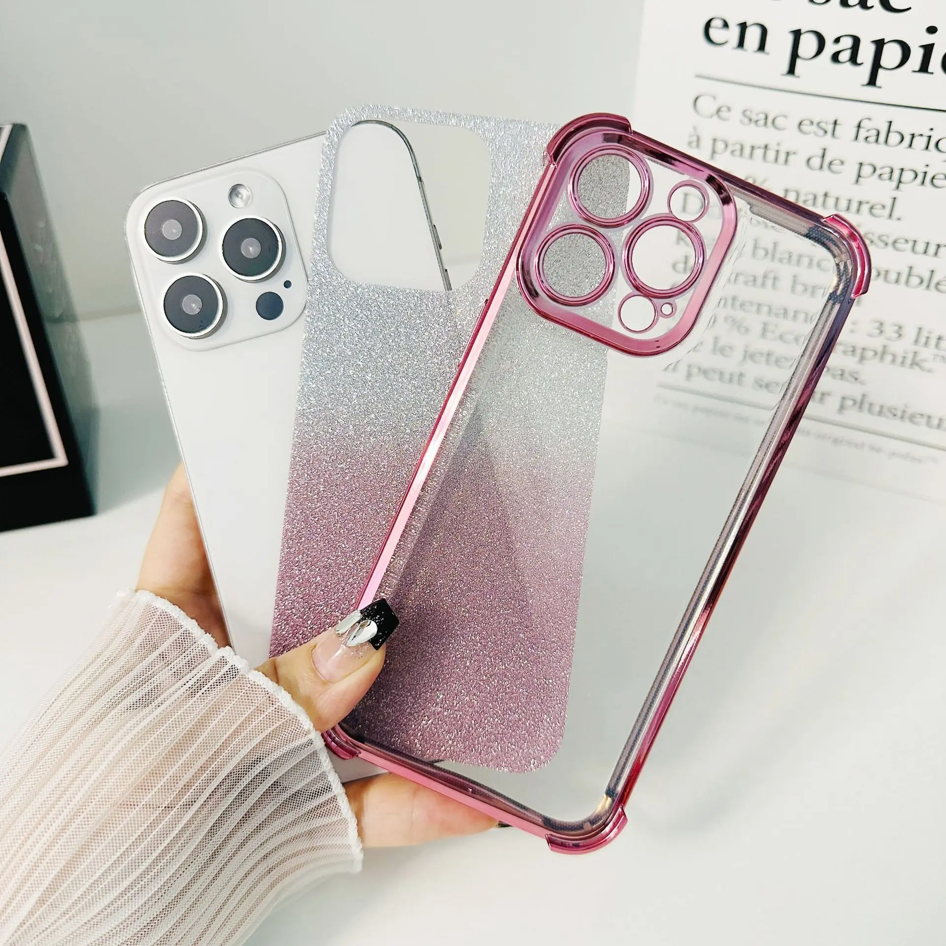 Luxury Glitter Plating Clear Phone Case Cover