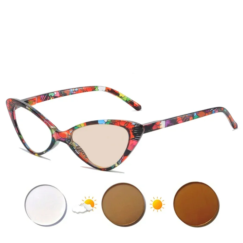 Prescription Glasses Myopia -0.5 to -10 Women Men Cat Eye Nearsighted Eyeglasses Blue Light Blocking or Photochromic Lenses F054