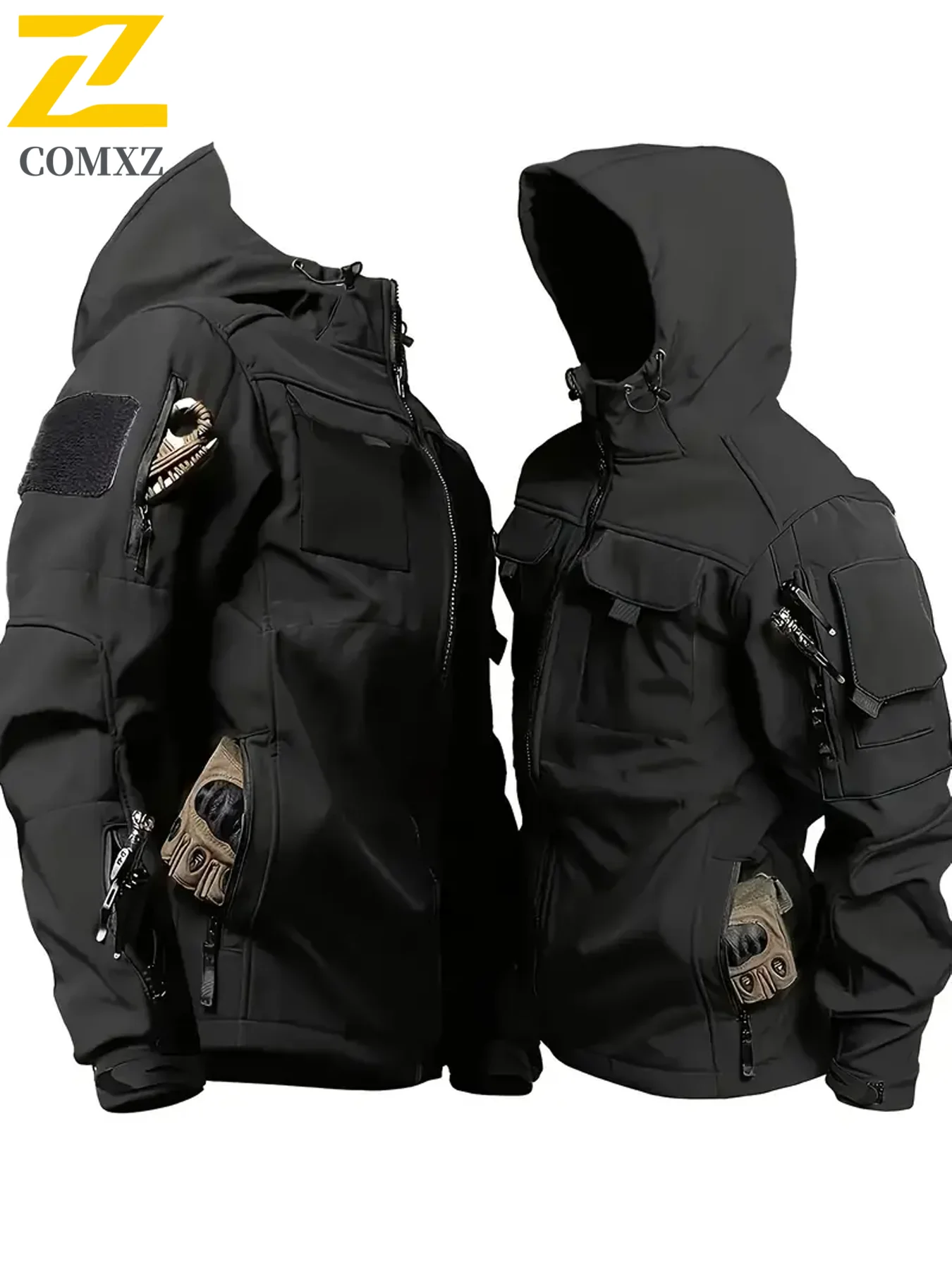 EiAO ​Men's Military Tactical Jacket Waterproof Softshell Hunting Coat Outdoor Combat Sports Windbreaker