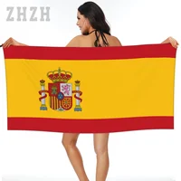 More Design Spain Flag Emblem Bath Towel Quick dry Microfiber Absorbing Soft Water Breathable Beach Swimming Bathroom 1
