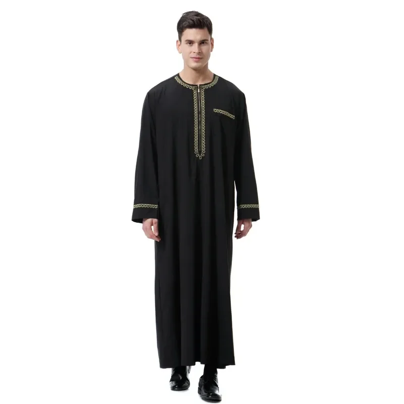 

Saudi Muslim Islamic Mens Jubba Thobe Abaya Dress Long Robe Musulman Kaftan Caftan Eid Dubai Arabic Middle East Ramadan Clothing