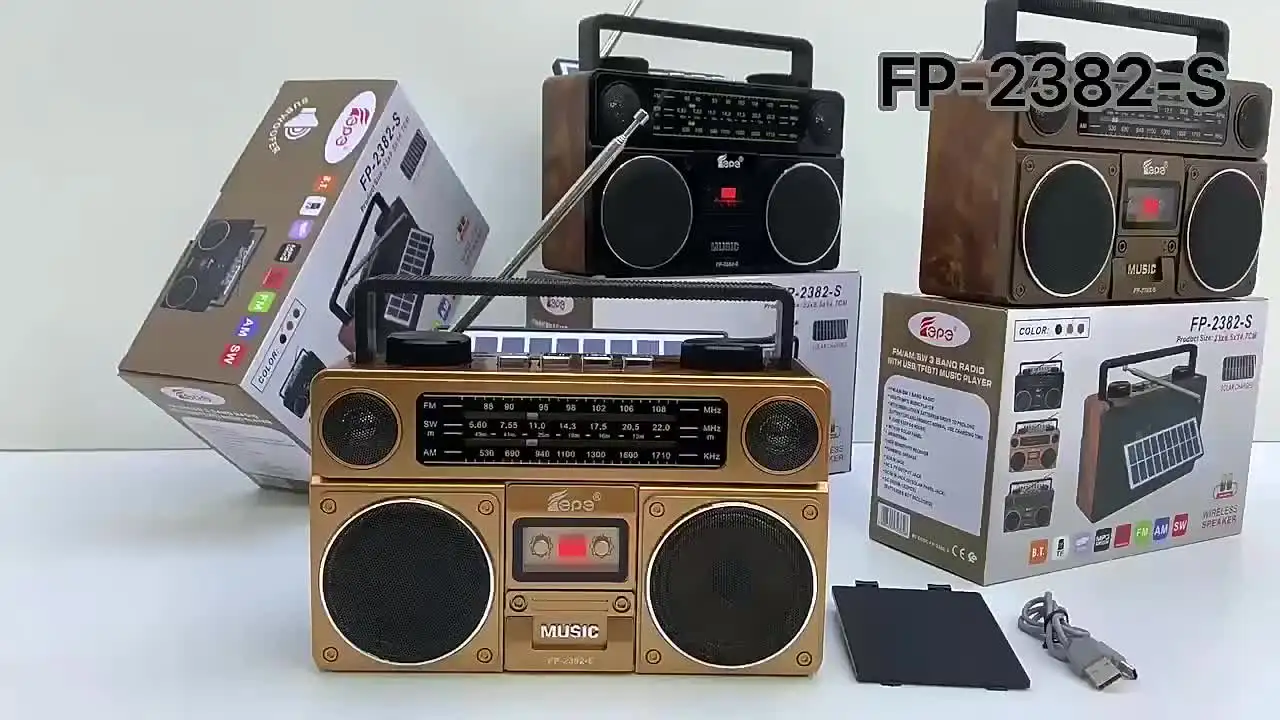 Многофункциональное ретро-радио AM FM SW 3-диапазонный с солнечной панелью HIFI стерео