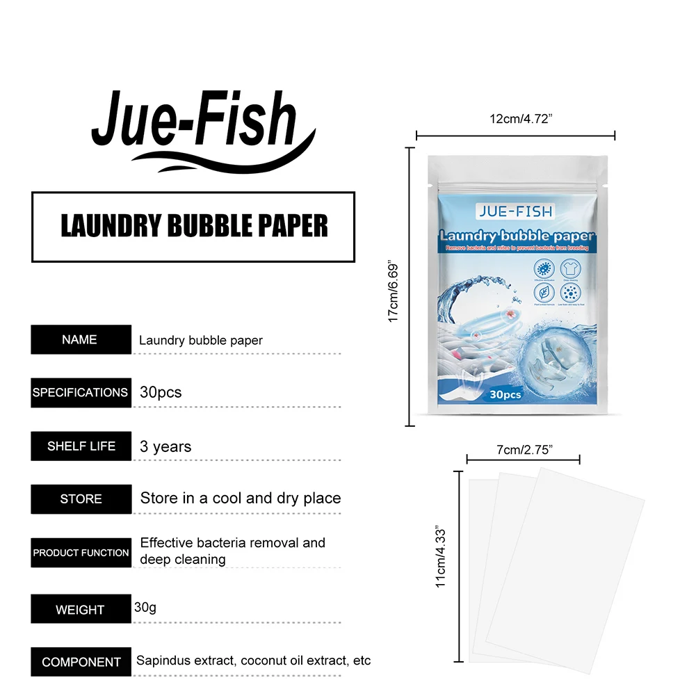 30/60pcs Laundry Detergent Sheets Concentrated Laundry Soap Sheets Decontamination Deep Cleaning for Children Clothes Bra