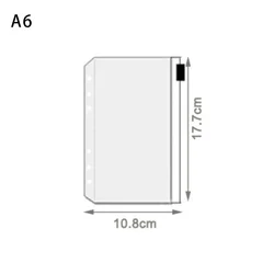 Transparent Loose Leaf Binder Notebook Cover with Zipper - Stylish Journal Planner Accessories and Stationery Supplies (5Pcs A6)
