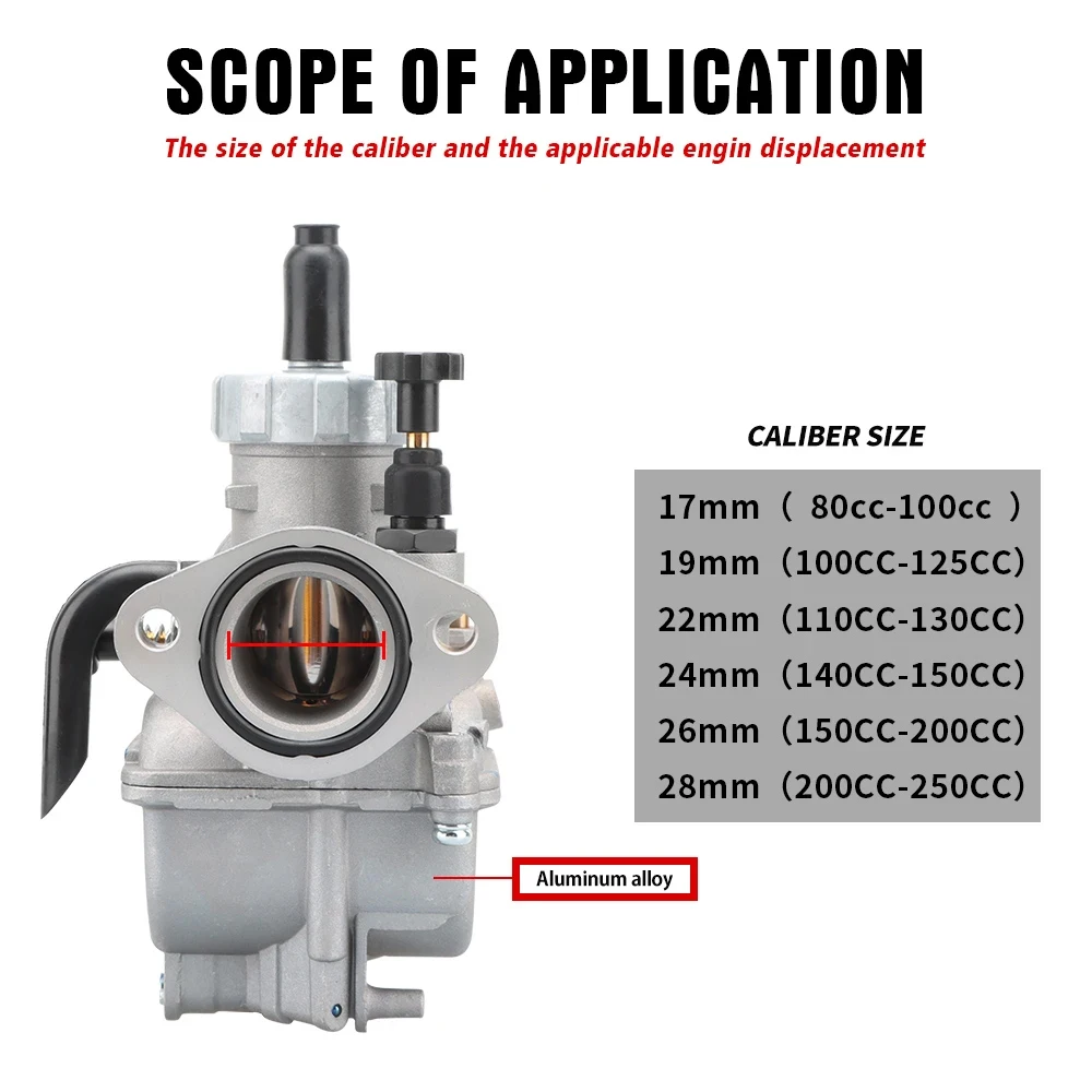 Motorcycle Carburetor For 50cc To 350cc 2T 4T Engine PE Flange GY6 YAMAHA JOG SUZUKI HONDA Atv Pitbike