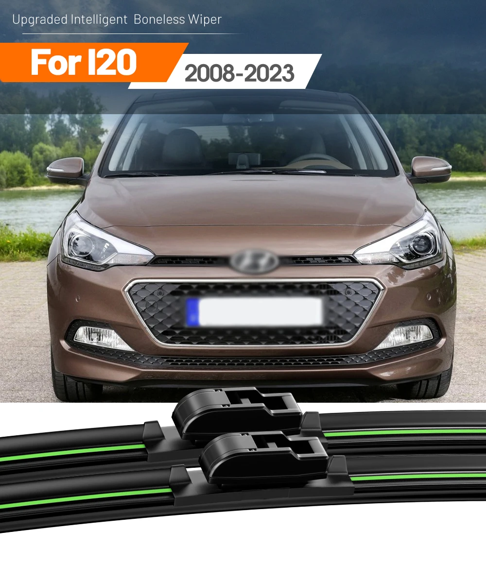 2 stücke Für Hyundai I20 2008-2023 Frontscheibe Wischer Klingen 2009 2010 2011 2013 2015 2016 2019 windschutzscheibe Fenster Zubehör – Detail 1