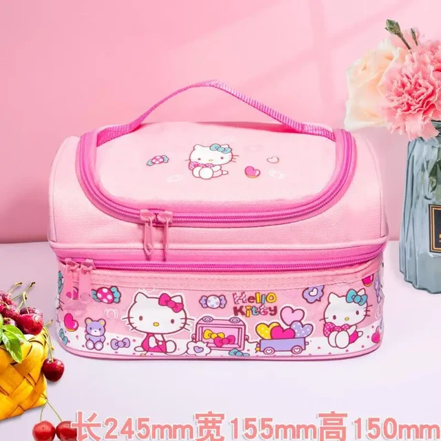 Sanrio cartoon cute Melody handbag lunch box insulation bag large capacity lunch  bag Hello Kitty portable