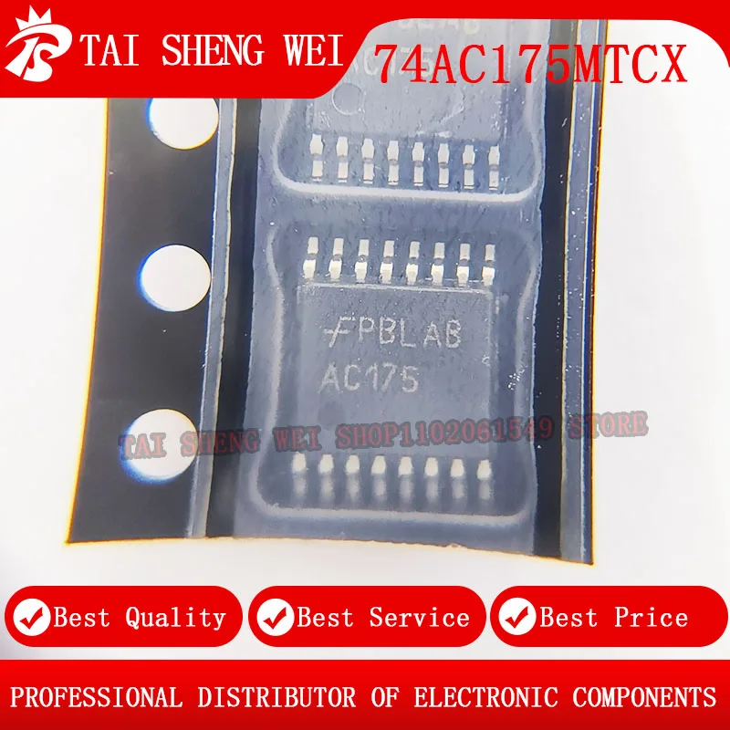 

10pcs AC175 74AC175MTCX 74AC175MTC 74AC175 TSSOP16 TSSOP-16 IC New Original