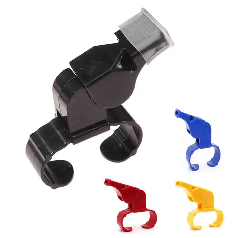 

8*7cm Plastic Referee Finger Grip Whistle Sports Soccer Football Basketball Baseball Hockey Survival Outdoor Black Whistle