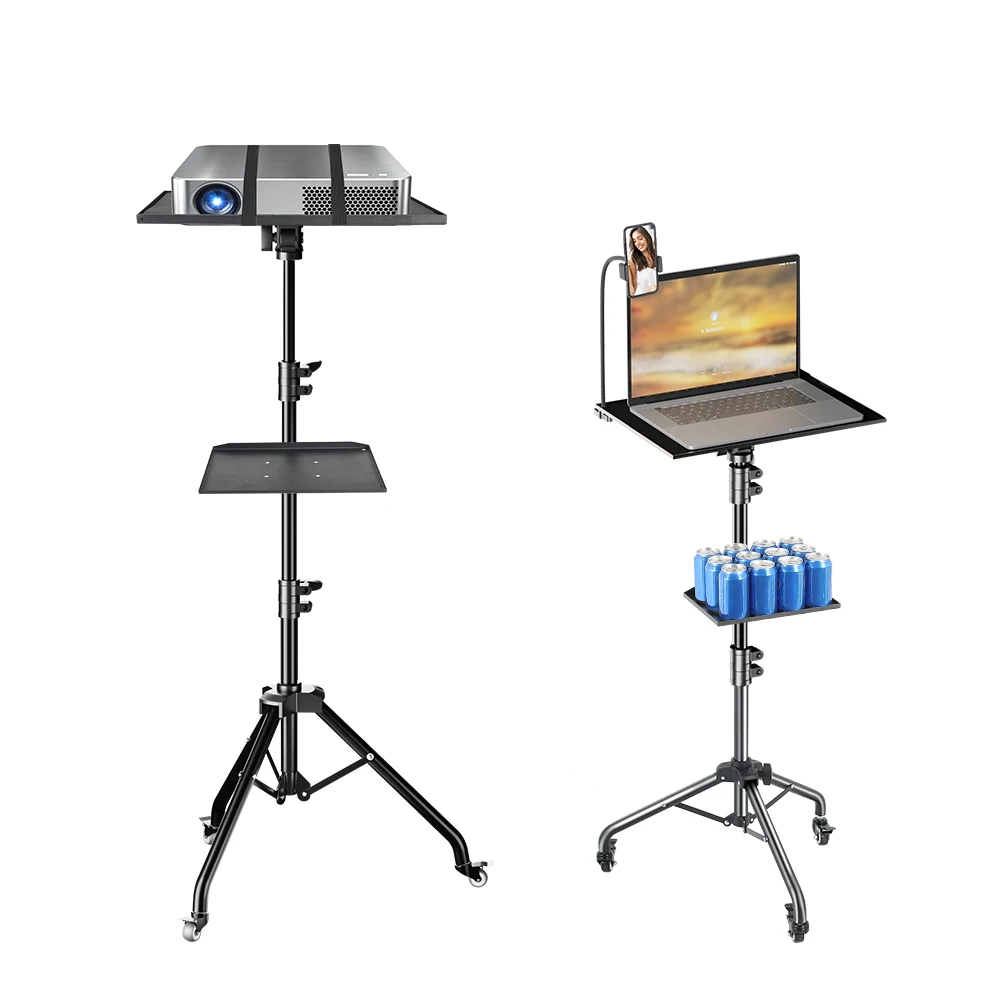 

SH Projector 145cm Tripod Stand Laptop Tripod Adjustable Height 23 to 63" Standing Desk Outdoor Computer Desk Stand for Studio