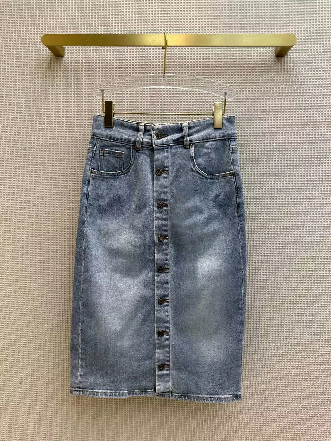 

2023 High Waist Fashion Washed Denim Pencil Skirts Autumn Winter