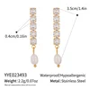 c.citybeauty – boucles d'oreilles élégantes en perles naturelles pour femmes, longue chaîne, en acier inoxydable plaqué or 18 carats, bijoux quotidiens