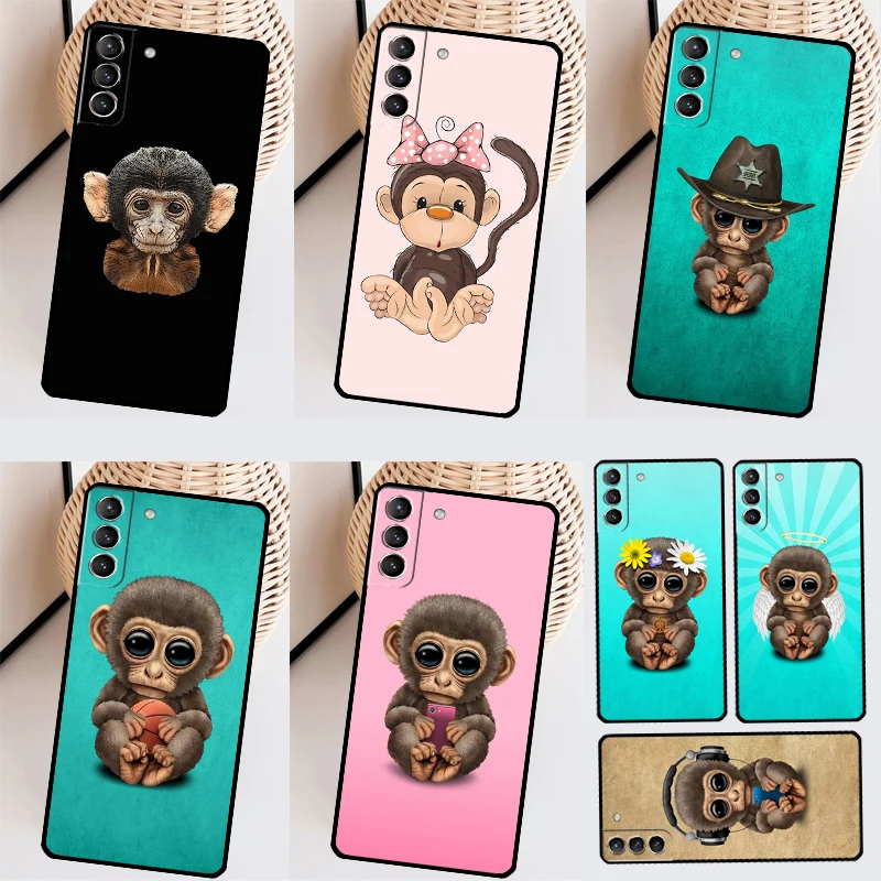 Monkey Gorilla Ape Baby Case Per Samsung Galaxy S23 Fe S20 S21 S22 Ultra S8 S9 S10 Plus Note 10 20 Ultra Soft Cover