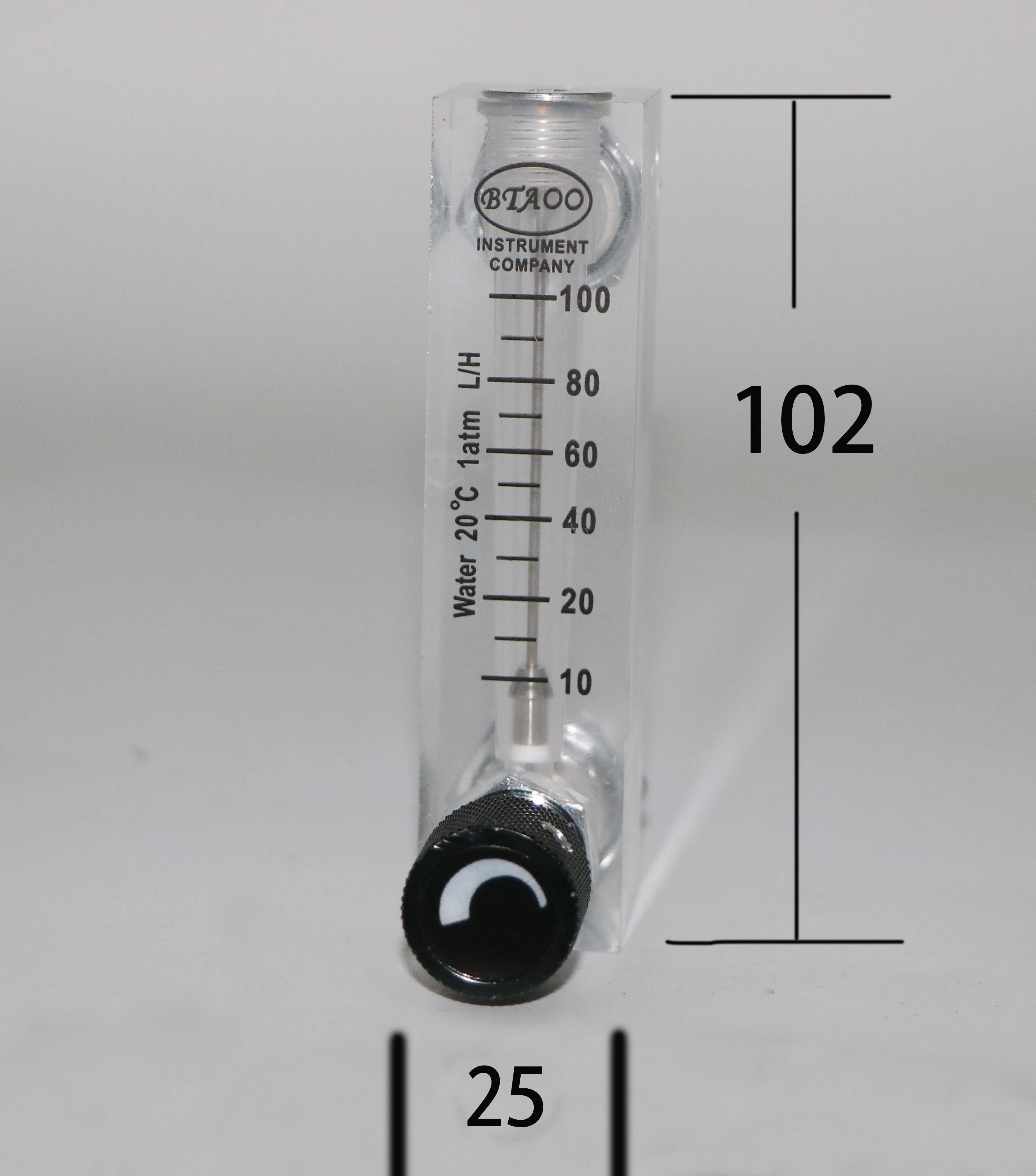 Flussometro Aria LZM-6T Con Valvola - Rotametro In Acrilico 0-150 LPM, Filettatura 1/4" BSPT - Foto 5