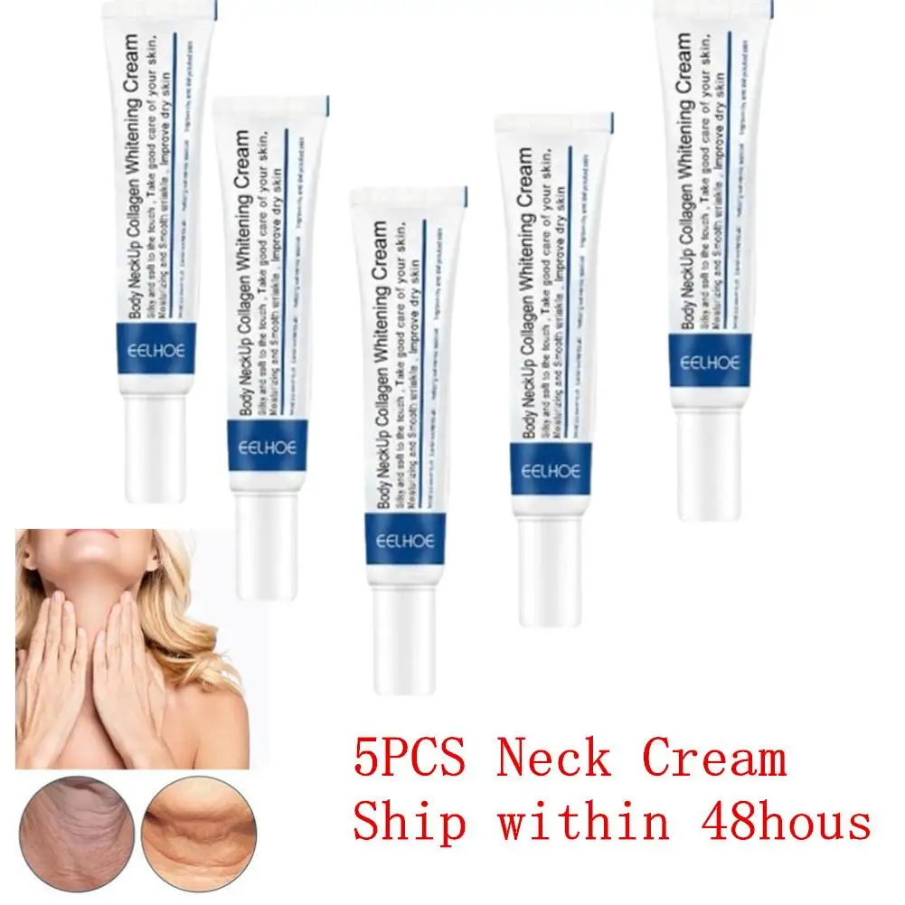 

5PCS Collagen Neck Cream Anti-aging Whitening Moisturizing Tightening Lifting for Neck Double Chin Reducer Fine Lines Skin Care