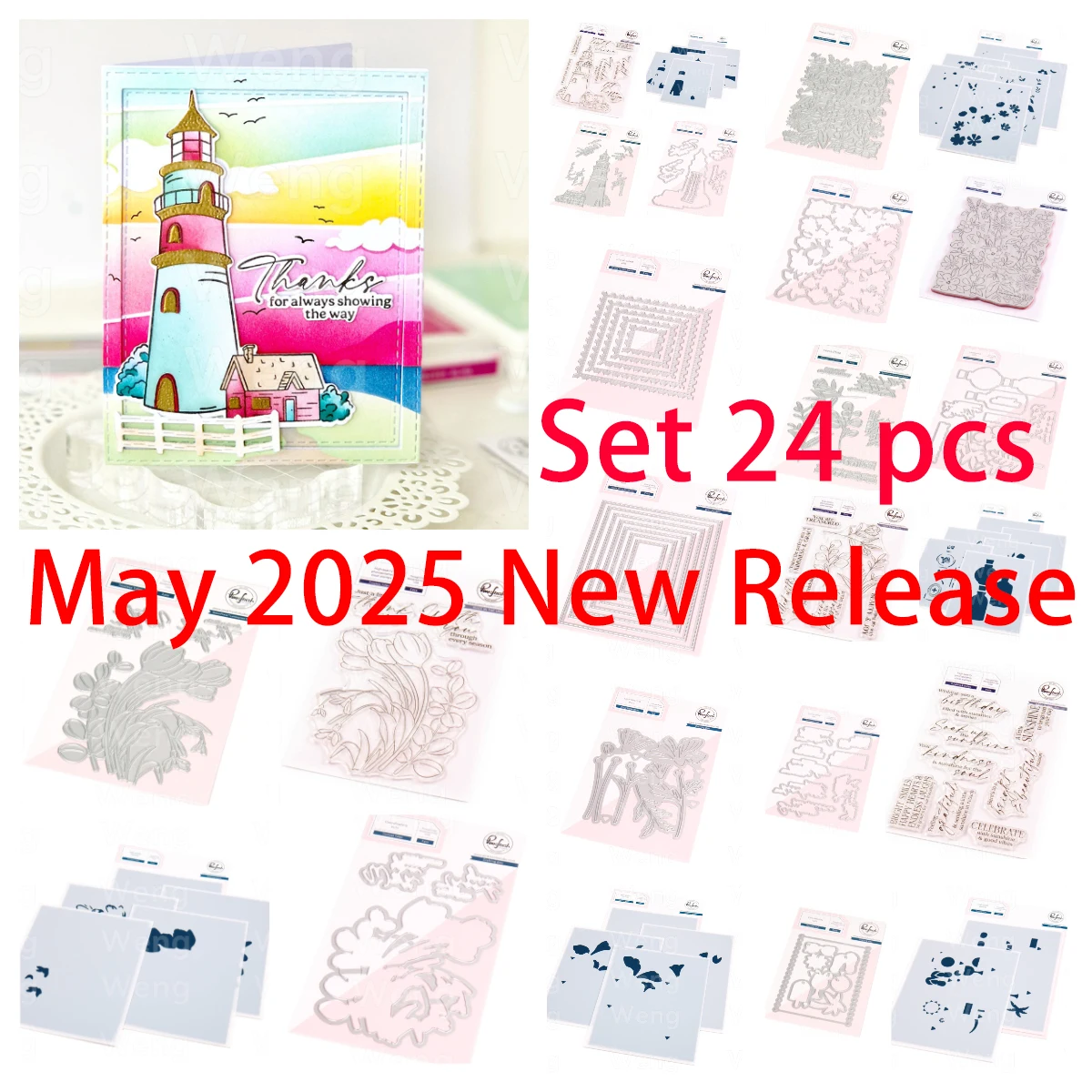 2025년 5월 신상 핑크 플로럴 필드 메탈 커팅 다이 스탬프 스텐실 핫 포일 세트 DIY 가이딩 라이트 우표 스크랩북 카드 엠보싱