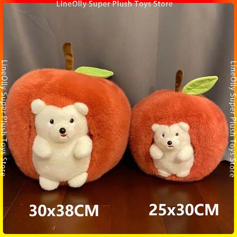 1pc 30CM Hedgehog Dolls Plush Toy Animal Stuffed Fruit Cartoon Red Apple Pillow for Girls Kids Gifts Decor Children's Brinquedos