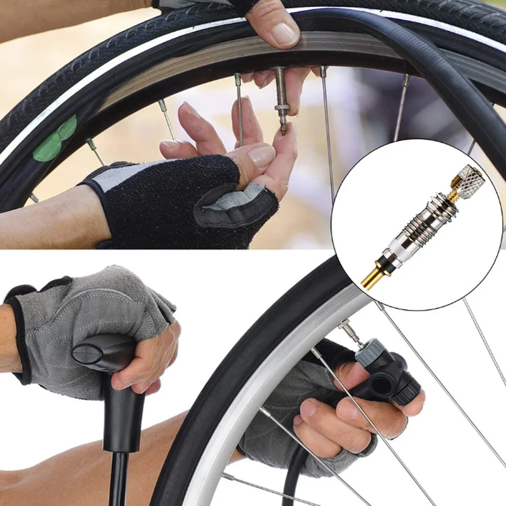 Bicycle Valve Core Remover 6/12pcs Removable Presta Valve Core Bike Replacement Brass Tubeless for Road MTB Bike